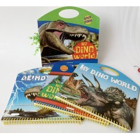 Dinosaur Spiral Binding Book, Spiral Coloring Book, Custom Printing Spiral Book With Handle